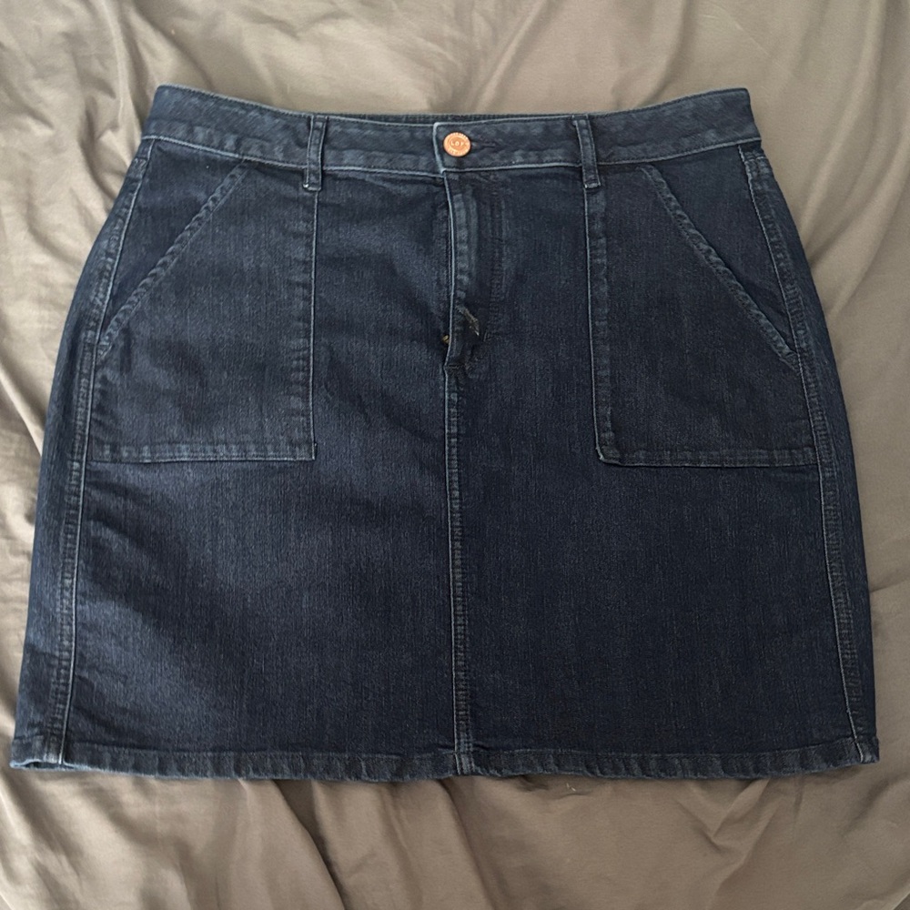 LOFT Dark Indigo Denim Mini Skirt